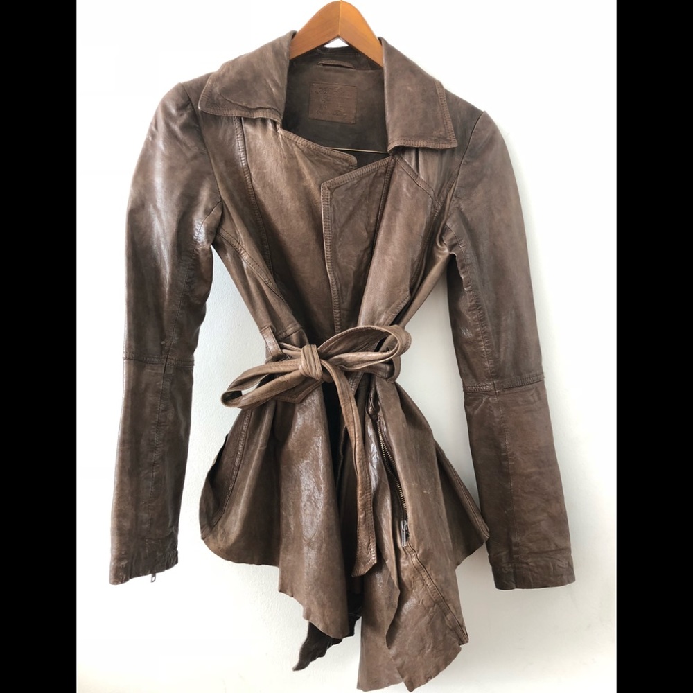 All Saints Brown Leather Jacket
